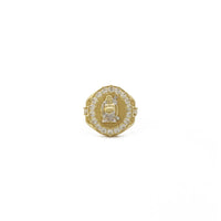 Anel de signo de Buda de dúas tonas (14K) fronte - Popular Jewelry - Nova York