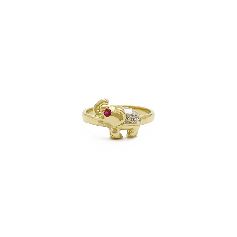 Two-Toned Elephant Ring (14K) front - Popular Jewelry - New York
