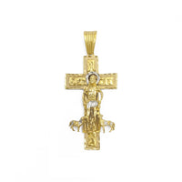 Dvotonski obesek svetega Lazarja (14K) spredaj - Popular Jewelry - New York