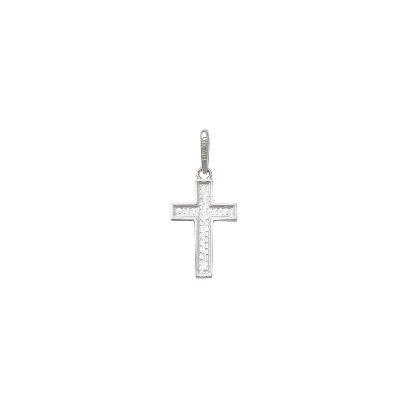 Diamond-Cut Cross Pendant white (14K) back - Popular Jewelry - New York
