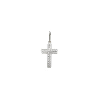 Diamond-Cut Cross Pendant white (14K) front - Popular Jewelry - New York