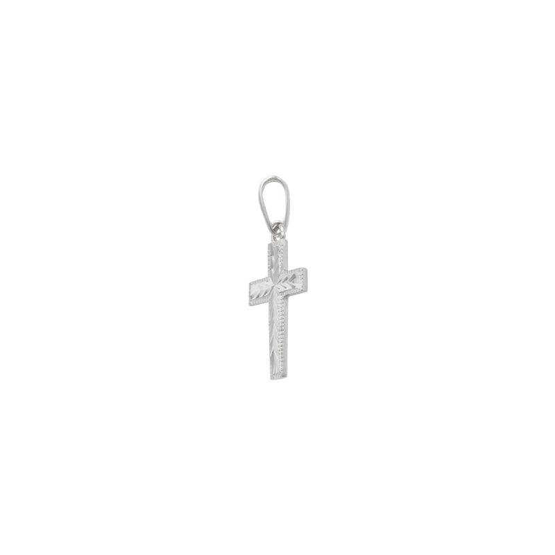 Diamond-Cut Cross Pendant white (14K) side - Popular Jewelry - New York