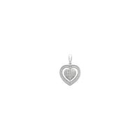Double Icy Heart Pendant (14K) front - Popular Jewelry - ニューヨーク