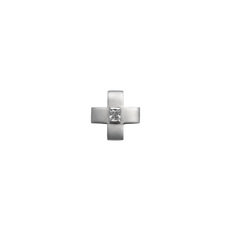 Greek Cross Radiant-Cut Zirconia Pendant (14K) front - Popular Jewelry - New York