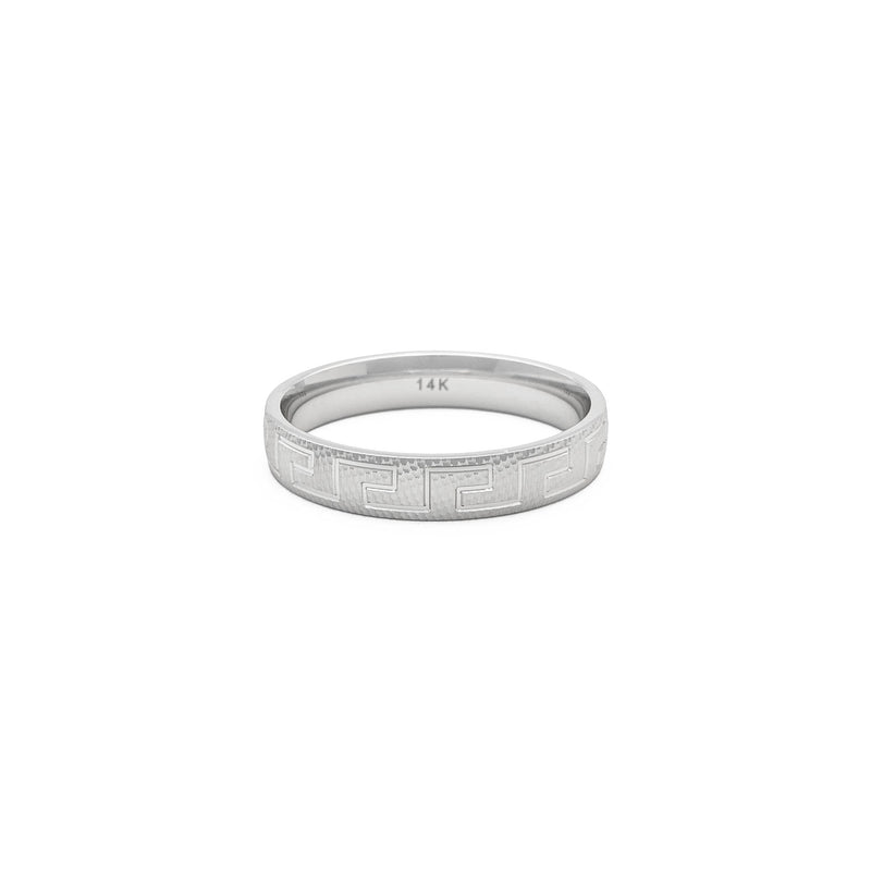 Greek Key Band Ring (14K) front - Popular Jewelry - New York