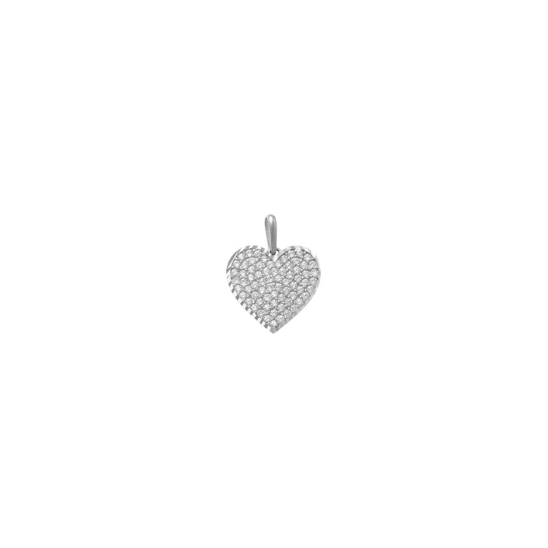 Iced-Out Heart Pendant white (14K) front - Popular Jewelry - New York