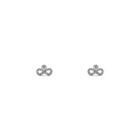 Iced-Out Infinity Stud Earrings (14K) front - Popular Jewelry - New York
