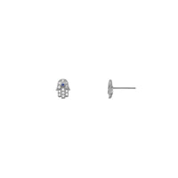 Icy Hamsa Hand Stud Orecchini bianchi (14K) principale - Popular Jewelry - New York
