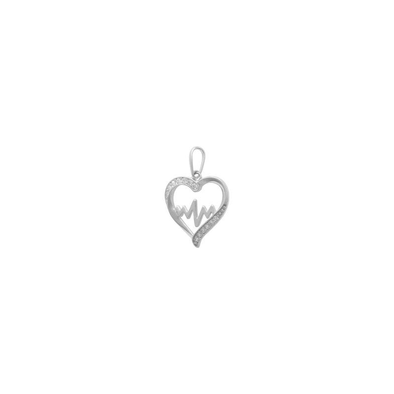 Icy Heartbeat Contour Pendant white (14K) side - Popular Jewelry - New York