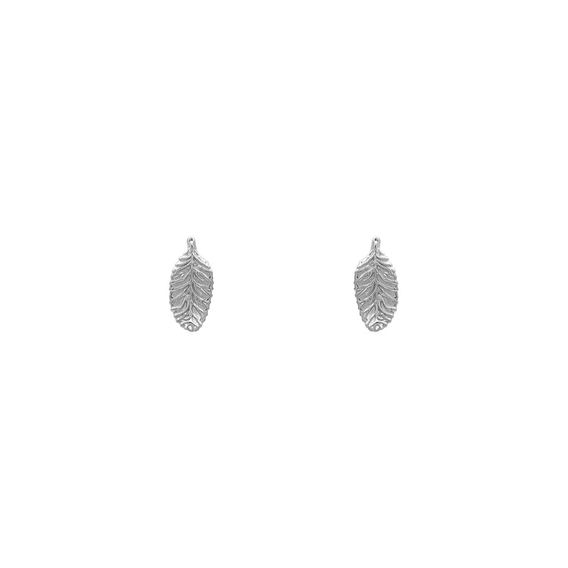 Leaf Stud Earrings (14K) front - Popular Jewelry - New York