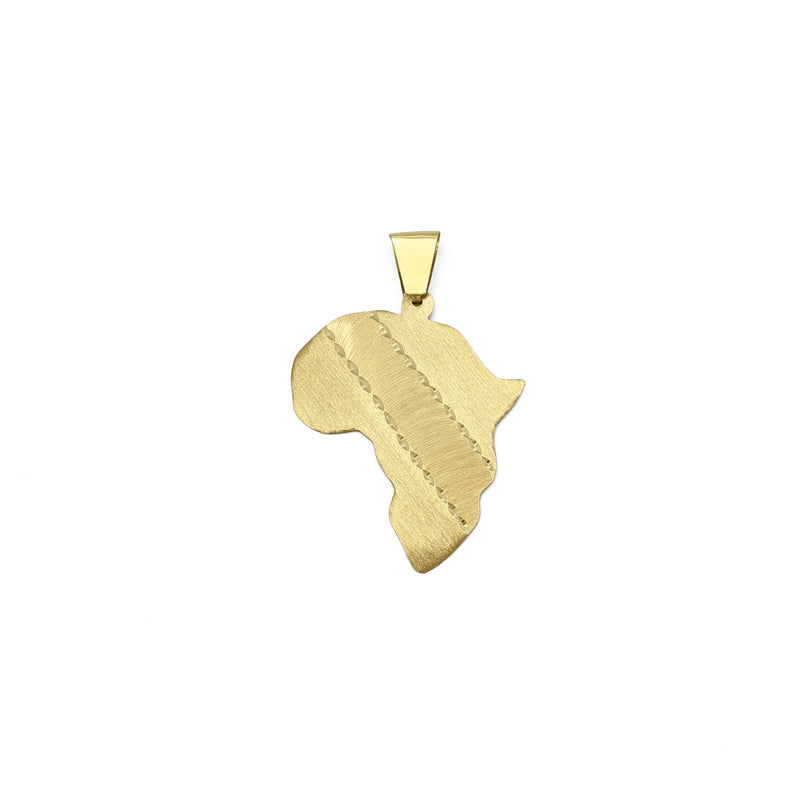 Africa Map Vintage Engravable Pendant (14K) front - Popular Jewelry - New York