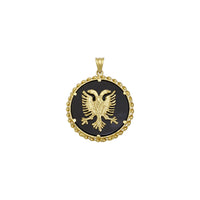 Albanska Eagle Onyx Medallion Hengiskraut (14K) framan - Popular Jewelry - Nýja Jórvík