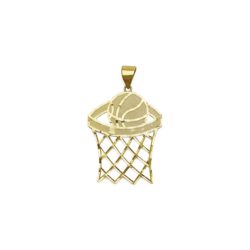 Basketball Hoop Pendant (14K) front - Popular Jewelry - New York