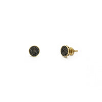 Black Ear Round Cluster Stud hikaw (14K) pangunahing - Popular Jewelry - New York