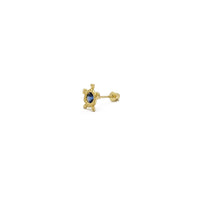 Gemstone Shelled Turtle Stud Earrings blue (14K) side - Popular Jewelry - New York