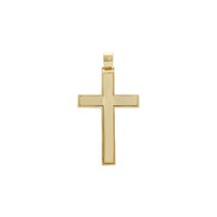 Bordered Cross Pendant (14K) front - Popular Jewelry - New York
