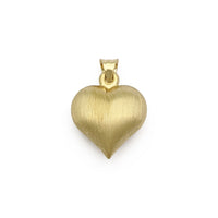 Brushed Finish Heart Pendant Large (14K) front - Popular Jewelry - New York
