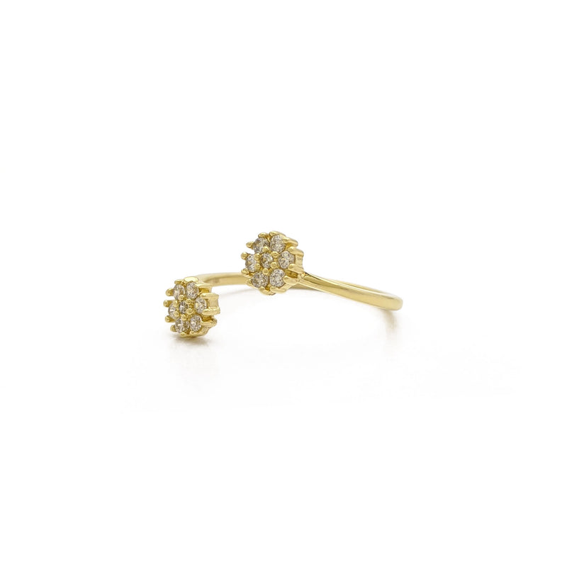 Bypassing Icy Flowers Ring (14K) side - Popular Jewelry - New York