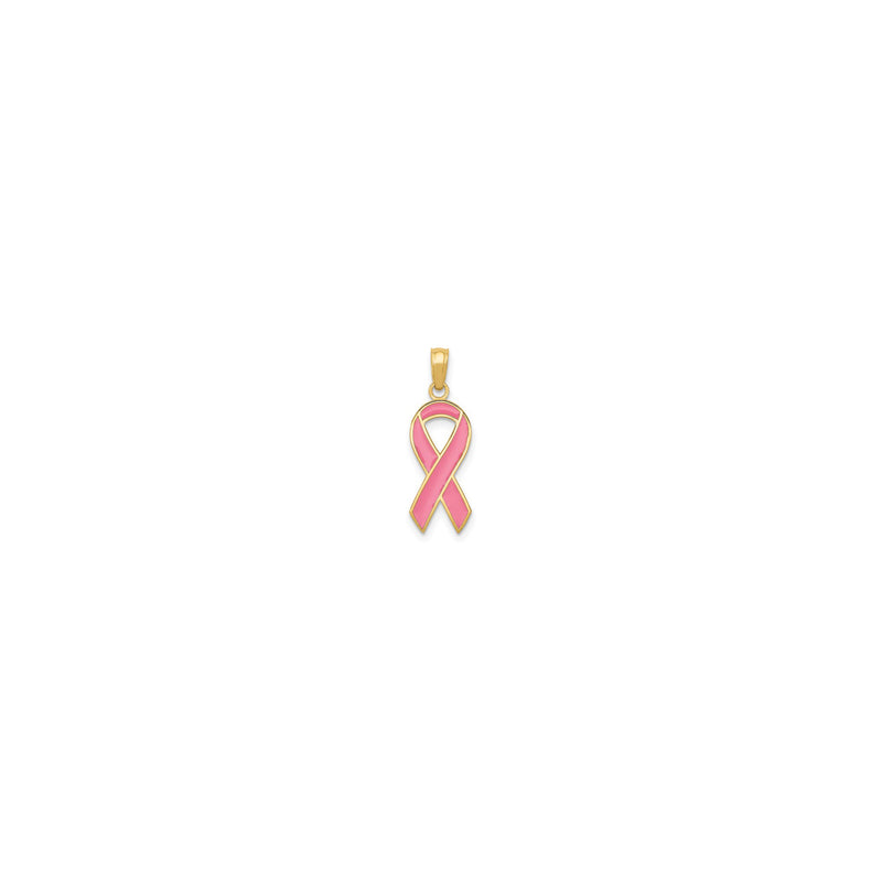 Cancer Awareness Ribbon Pendant (14K) front - Popular Jewelry - New York
