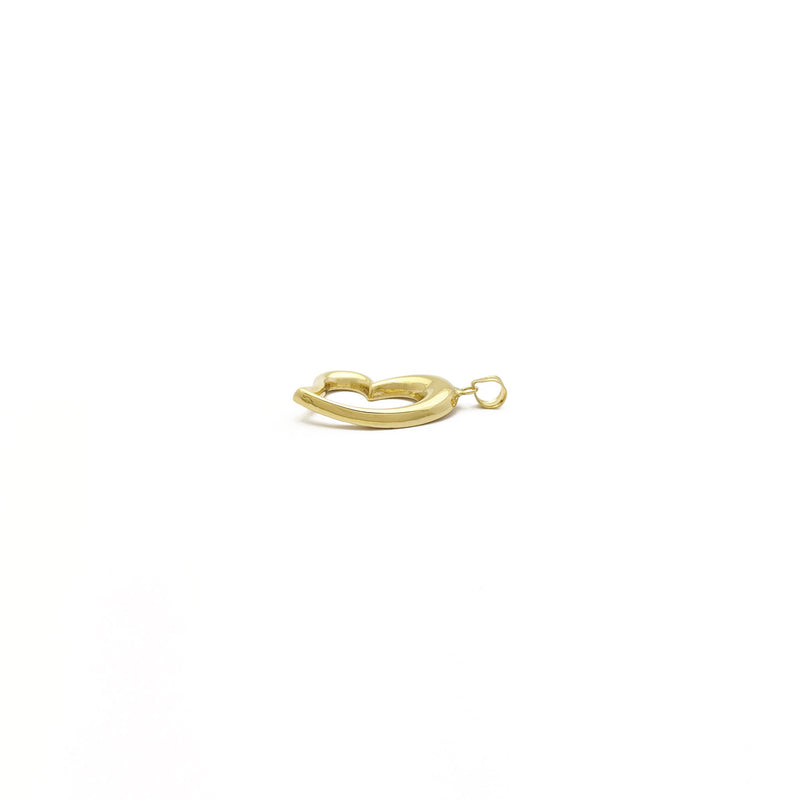 Curvy Heart Outline Pendant (14K) side - Popular Jewelry - New York
