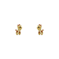 Simpatici orecchini a bottone colorati con giraffa (14K) sul lato anteriore - Popular Jewelry - New York