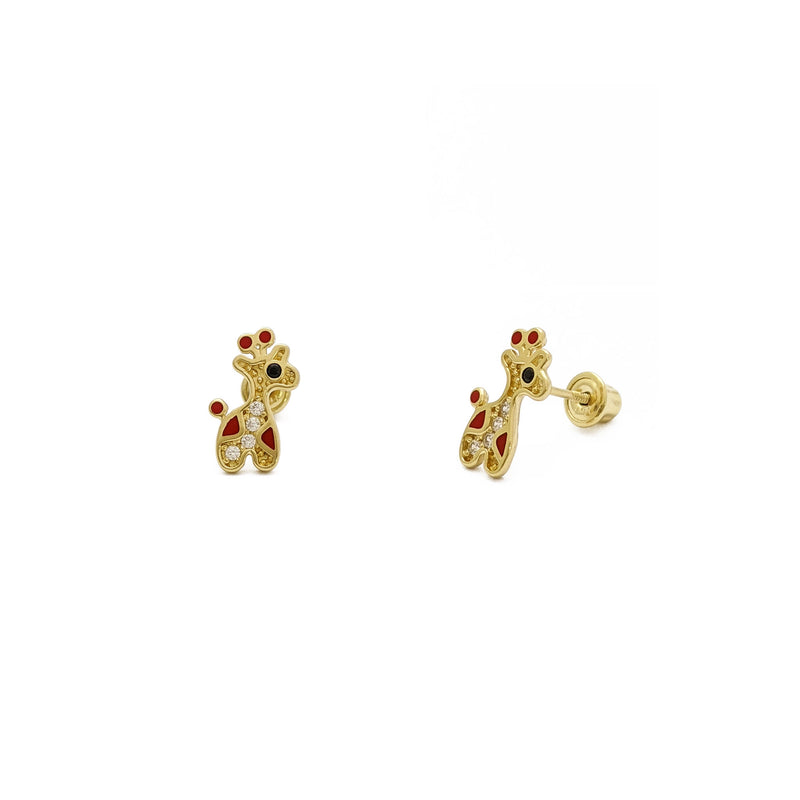 Cute Colorful Giraffe Stud Earrings (14K) main - Popular Jewelry - New York