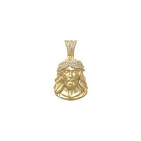 Diamond Crown Jesus Head Pendant (14K) front - Popular Jewelry - New York