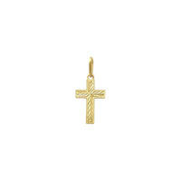 Diamond-Cut Cross Pendant yellow (14K) front - Popular Jewelry - New York