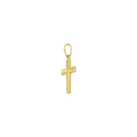 Diamond-Cut Cross Pendant yellow (14K) side - Popular Jewelry - New York