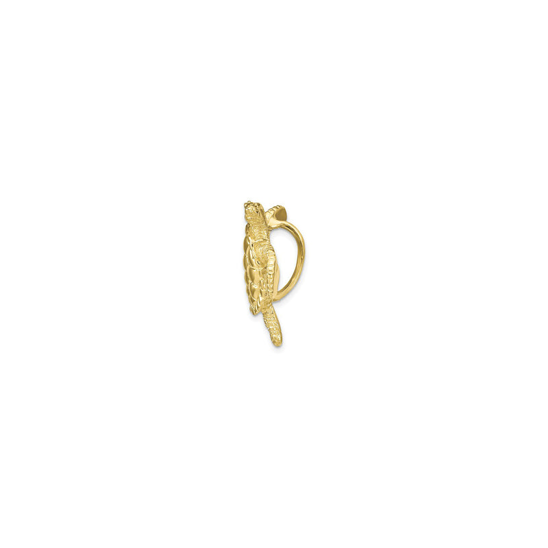 Diamond-Cut Sea Turtle Pendant (14K) side - Popular Jewelry - New York
