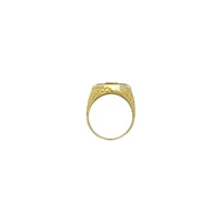 Anellu d'Onice Neru Segnu di Dollaru [Motivu Chiave Greca] (14K) Impostazione - Popular Jewelry - New York