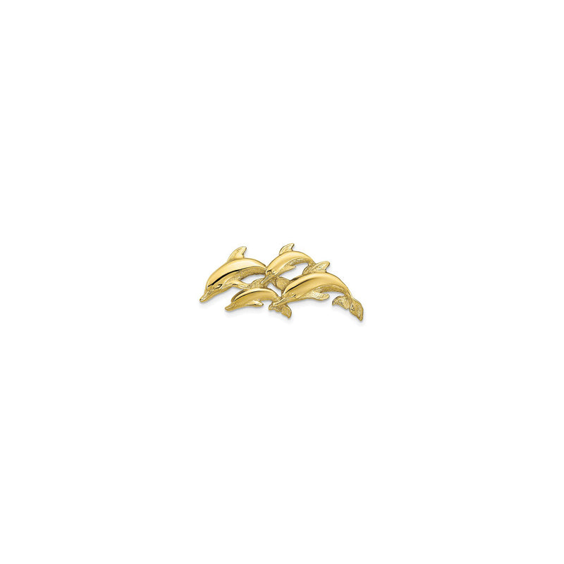 Dolphin Pod Pendant (14K) front - Popular Jewelry - New York