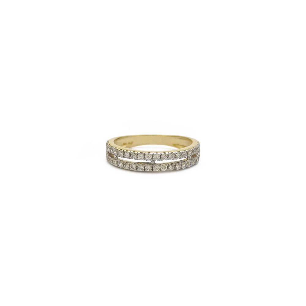 Double Row Half Eternity Ring (14K)