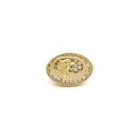 Eagle Elongated Signet Ring (14K) front - Popular Jewelry - New York
