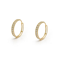 Eternity Hinged Hoop Earrings (14K) main - Popular Jewelry - New York