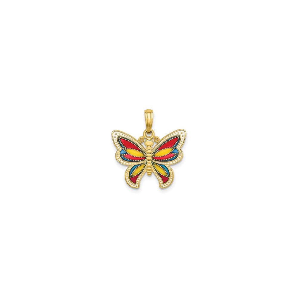 Flamboyant Butterfly Pendant (14K) front - Popular Jewelry - New York