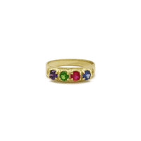 Кольцо для мамы с четырьмя камнями (14К) спереди – Popular Jewelry - Нью-Йорк