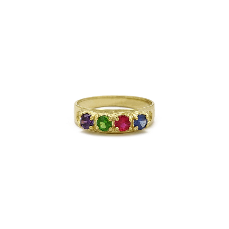 Four Birthstones Mom Ring (14K) front - Popular Jewelry - New York