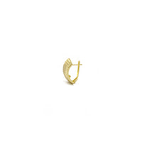 Gleaming Ribbed Huggie Earrings (14K) side - Popular Jewelry - Нью-Йорк