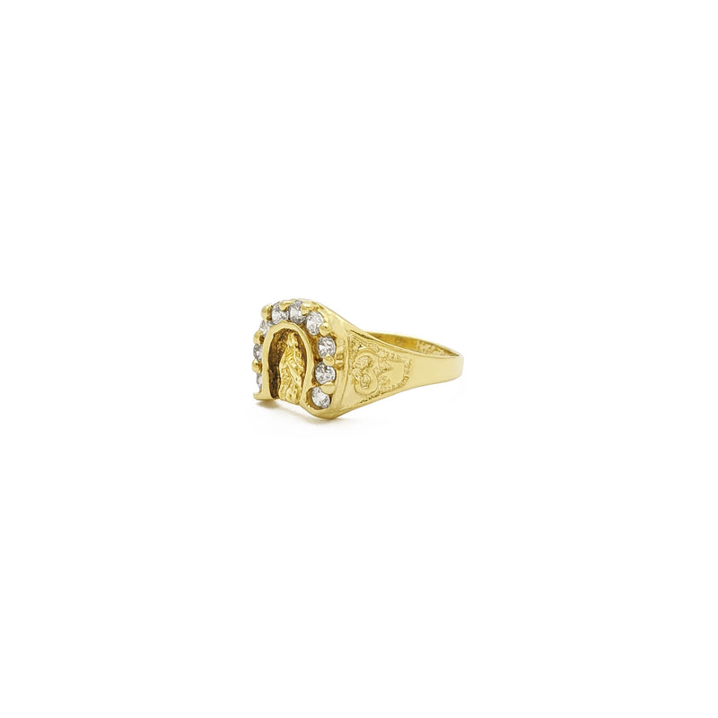 Guadalupe Virgin Horseshoe Ring (14K) side - Popular Jewelry - New York