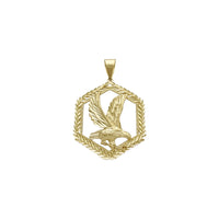 Подвеска-медальон с шестиугольным орлом (14K) спереди - Popular Jewelry - Нью-Йорк