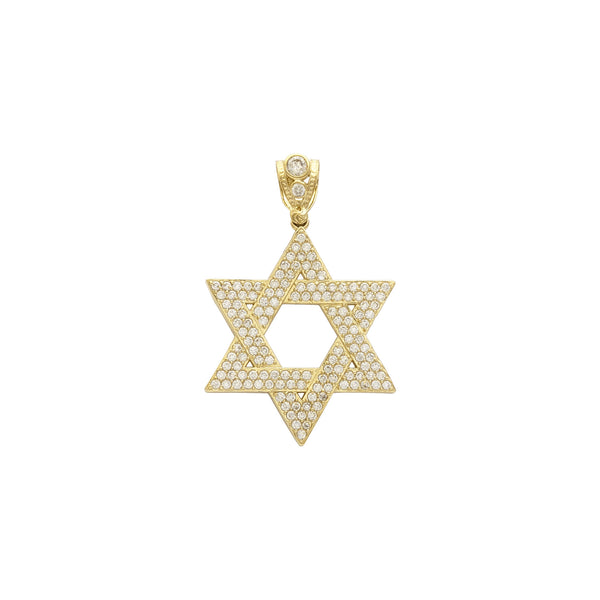 Iced- Out Classic Star of David Pendant (14K) front - Popular Jewelry - New York