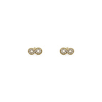 Iced Infinity Stud Earrings (14K) frente - Popular Jewelry - Nueva York