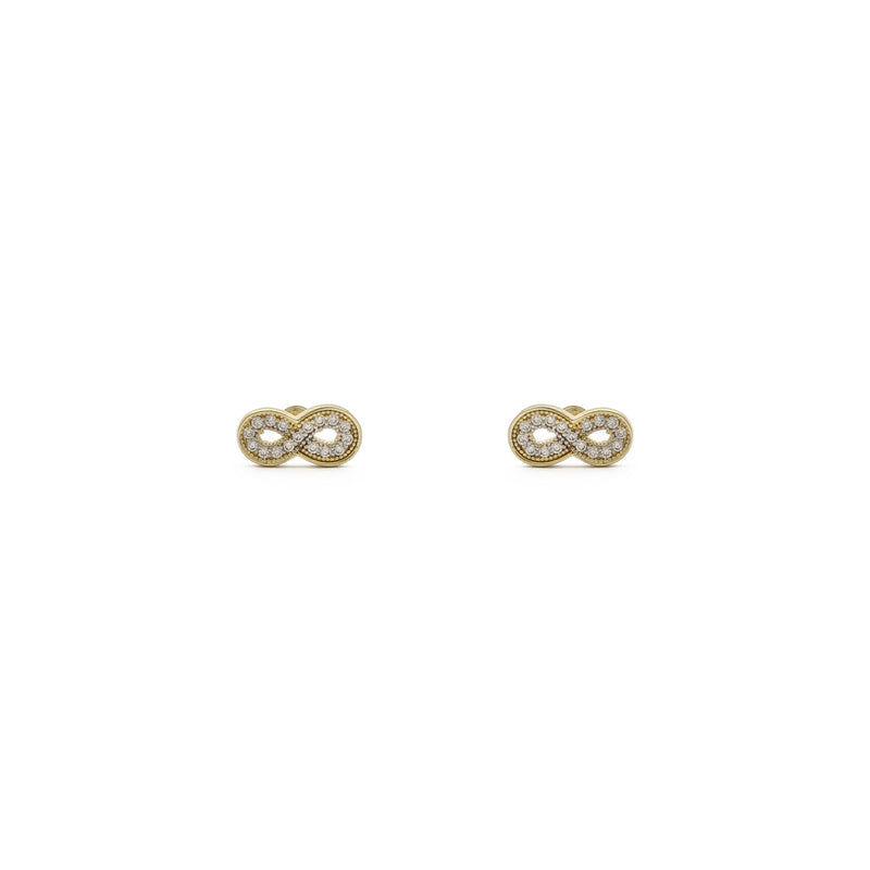 Iced Infinity Stud Earrings (14K) front - Popular Jewelry - New York