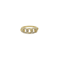 Iced-Out Curb Link Ring（14K）フロント- Popular Jewelry - ニューヨーク