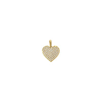 Кулон Iced-Out Heart желтый (14K) спереди - Popular Jewelry - Нью-Йорк