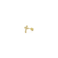 Icy Budded Cross Stud Earrings (14K) side - Popular Jewelry - New York