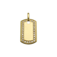 Icy Dog Tag Pendant (14K) front - Popular Jewelry - New York