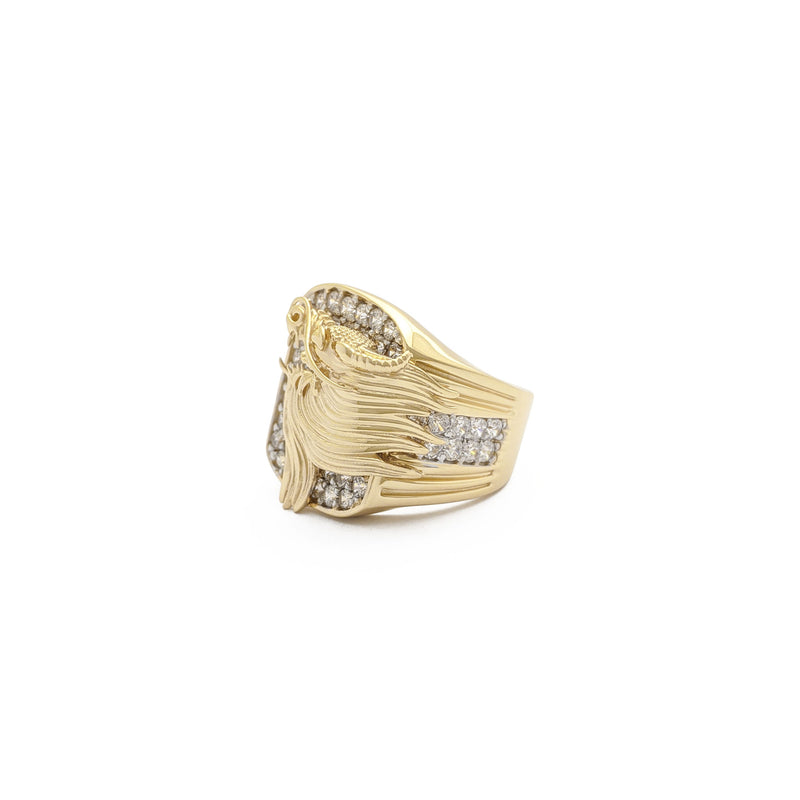 Icy Dragon Head Signet Ring (14K) side 1 - Popular Jewelry - New York
