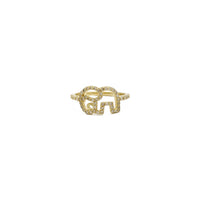 Icy Elephant Contour Ring (14K) front - Popular Jewelry - New York